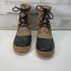 Sorel Duck Boots Brown Waterproof Leather Snow Boots Mens ~Size 10